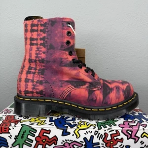 Stivali donna Dr Martens Pascal 1460 tie dye pelle rosa nero taglia 6 27242 - Foto 1 di 11