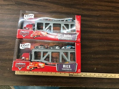 Lot of 2 Disney Cars Mack Transporter w/ 3 cars Bob Cutlass NitroAde Bumper Save - Image 1 of 4