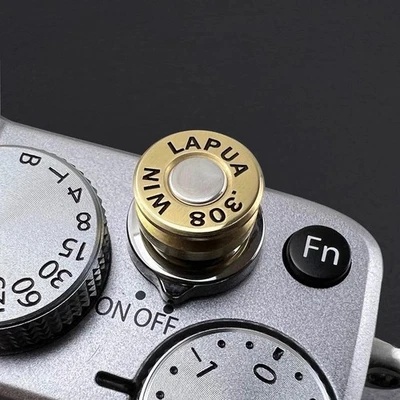 Brass Bullet Journalist Soft Shutter Release Button for Leica, Fuji, Nikon, Sony - Image 1 of 2