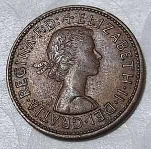 UNITED KINGDOM 🇬🇧 HALF (½) PENNY COIN 1964 (QUEEN ELIZABETH II) - Picture 1 of 2