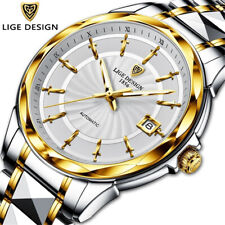 LIGE Men Watch Mechanical Automatic Wristwatch Sapphire Glass Male Steel Watches