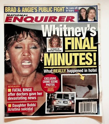 2012 February 27 National Enquirer Whitney Houston Brad Pitt Angelina Jolie - Image 1 of 4
