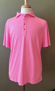 NWT G/Fore Men's Golf Short Sleeve Striped Polo Shirt Size L Color KOP $120 - Picture 1 of 11