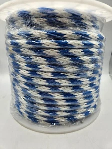 Wellington Solid Braid Poly Rope Blue/White, Boating, Derby - 1 Reel - 200 Ft. - Picture 1 of 3