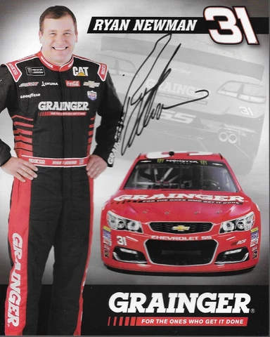 SIGNED 2017 RYAN NEWMAN "GRAINGER RACING RCR" #31 NASCAR MONSTER ENERGY POSTCARD Cover