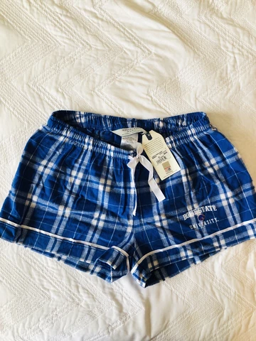 Boise State University Royal Blue Flannel Sleep Shorts with Logo~Med.~New Cover