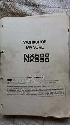 Genuine Honda NX500 / NX650 workshop Manual - Full scanned copy on a USB drive - Image 1 of 2