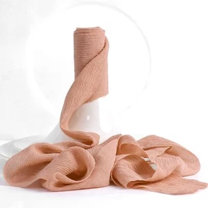 Crinkle Silk Wedding Ribbon Rose Gold Hand Dyed Silk Ribbon for Flower Bouque... - Picture 1 of 7