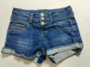 Imperial Star Girls blue Jean Shorts size 12 #B-700 - Picture 1 of 7