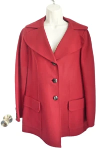 TALBOTS 6 Jacket Coat Topper NWT $249 Unlined 100% Wool RED Elegant High Quality - Picture 1 of 4