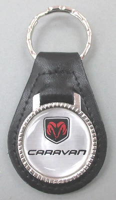 Silver Dodge CARAVAN #3350 Leather Ram Key Ring 2002 2003 2004 2005 2006 2007 - Image 1 of 3