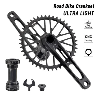 Gravel  Road Bicycle Crankset 170/175mm Cranks Arms 50-34T Crank Chainring Crown - Image 1 of 4