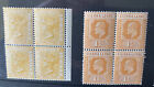 SIERRA LEONE 1884 QV 3d yellow & 1907-12 KEdVII 1½d orange mint blocks of 4