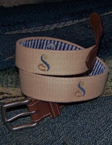PETER MILLAR Embroidered Canvas Golf Belt STREAMSONG GOLF CLUB RESORT 36 Peach - Picture 1 of 8