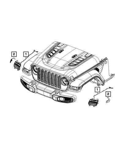 Lámpara de señal de giro y estacionamiento izquierda genuina Mopar 2018-2025 Jeep Wrangler 68293127AH Foto 1 de 1