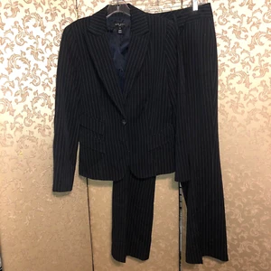 Nine West blau gestreifte Jacke Blazer Hose Anzug Größe 8 - Bild 1 von 5