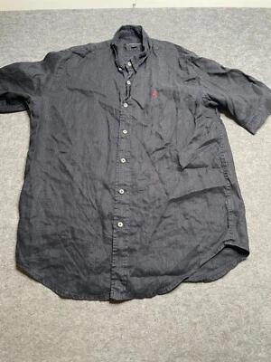 Marlboro Classics black 100% Linen short sleeve shirt Mens size L - Image 1 of 4