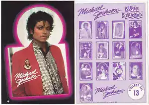 Michael Jackson Carte Autocollant #1 TOPPS GIANT Sticker Collection Card 1984 - Imagen 1 de 1