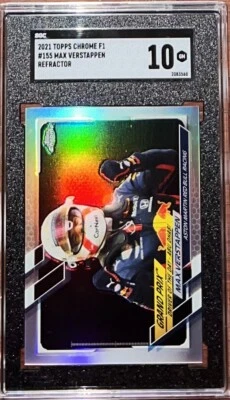 2021 Topps Chrome Formula 1 Silver Refractor #155 Max Verstappen SGC 10 - Image 1 of 2