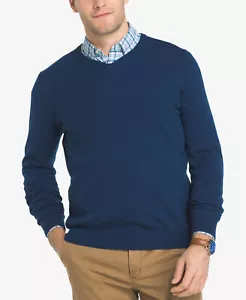 Izod Fieldhouse Men's Cotton V-Neck Pullover Sweater (Small, Estate Blue) - Picture 1 of 2