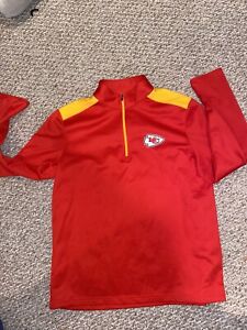 New Kansas City Chiefs NFL Size Mens Extra Large XL 1/4 Zip Fleece Jacket KC Red