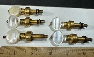 Vintage Planet Banjo Tuning Pegs Set of 5 Gold Brass Patent Pending Pearl Keys - Picture 1 of 9