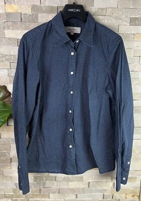 Camicia blusa blusa blusa blusa Savile Row donna taglia 12 a pois - Immagine 1 di 4