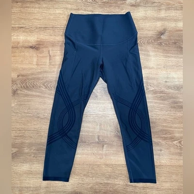 Fanka Womens Body Sculpt Side Pocket 7/8 Leggings Pants Large Blue Compression - Image 1 of 4