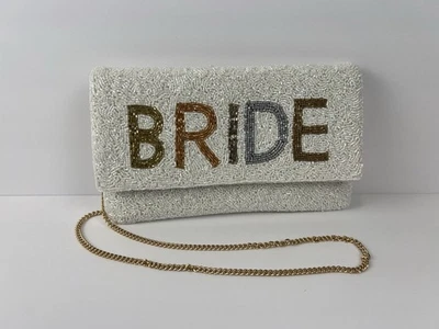 Cartera sin asas Francesca's con cuentas de novia boda despedida de soltera luna de miel Foto 1 de 4