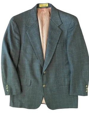 Blazer masculino vintage Nordstrom The Natural Style 100% lã azul verde xadrez EUA 43R  - Imagem 1 de 4