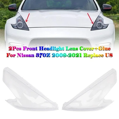 2Pcs Front Headlight Lens Cover For Nissan 370Z 2009~2021 Replace US - Image 1 of 4