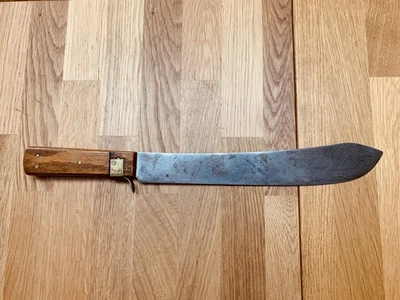 Cuchillo brillante de carnicero vintage John Russell Green River Works 17 1/2 longitud completa Foto 1 de 4