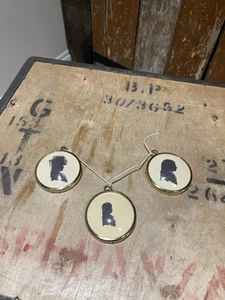 Juego de 3 siluetas de camuflaje vintage con cuadro colgante redondo retrato de personas - Imagen 1 de 20