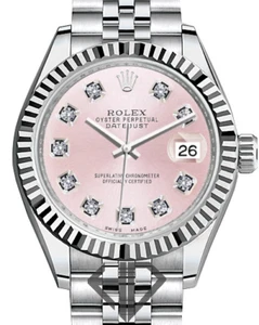 Rolex Datejust SS Jubilee de 26 mm para mujer esfera rosa diamante con bisel estriado - Imagen 1 de 2