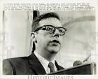 1968 Press Photo Doradca ekonomiczny Arthur Okun przemawia do prasy w Waszyngtonie