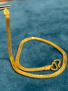 Bracciale elegante unisex Dubai fatto a mano in oro giallo massiccio 916 timbrato 22 carati - Foto 1 di 12