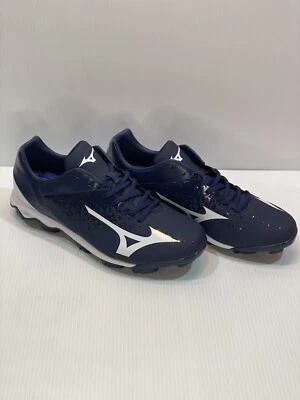 ZAPATO DE BÉISBOL MIZUNO PARA HOMBRE TACO EE. UU. 12 ONDAS SELECT NINE AZUL MARINO BLANCO NUEVO CON ETIQUETAS Foto 1 de 4