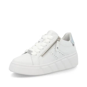 Rieker Women's Sneakers Slippers Half Shoes Shoes White Leather W2605 - Picture 1 of 11