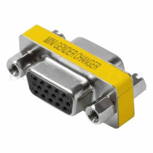 15 Pin HD VGA SVGA Gender Changer Adaptor Connector F/F Female to Female Monitor - Picture 1 of 4