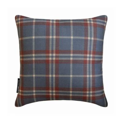 Blue Winter Plaid Throw Pillow Cover Holiday Velvet Pillowcase - Plaidscape Blue - Image 1 of 4