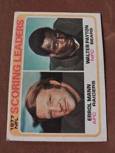 1978 WALTER PAYTON ERROL MANN TOPPS SCORING LEADERS CARD #334 BEARS RAIDERS - Picture 1 of 2
