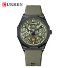 CURREN Men Quartz Watch Casual Silicone Strap Wristwatch Ultra Thin Sport Watch