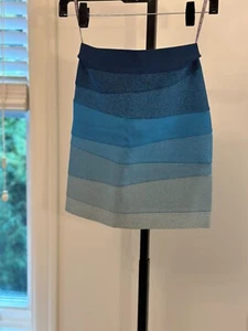 Minifalda HERVE LEGER Eclipse Combo Azul *Riley* Vendaje Descarada ~¡Pequeña! - Imagen 1 de 10