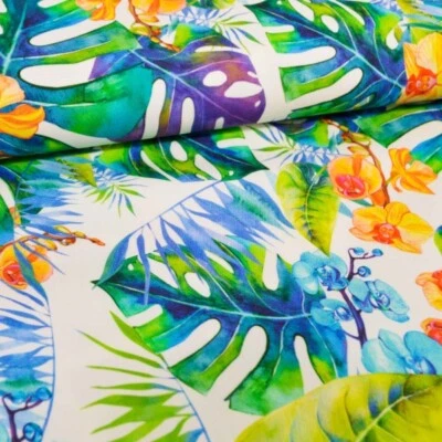 Outdoorstoff Monstera Meterware für Gartenmöbel Teflon beschichtet & lichtecht - Bild 1 von 4