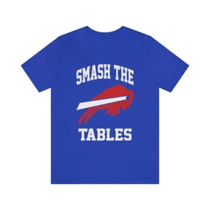 Smash The Tables Funny Buffalo Bills Mafia Short Sleeve Tee - Foto 1 di 17