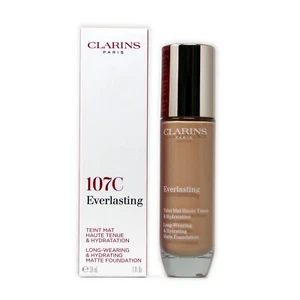 CLARINS EVERLASTING LONG WEARING & HYDRATING MATTE FOUNDATION 30ML #107C BEIGE - Picture 1 of 1