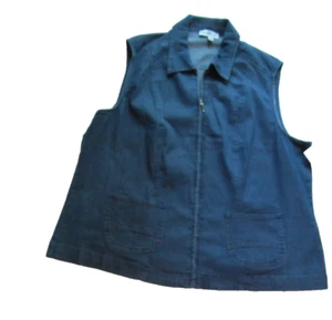 Southern Lady Blue Denim Vest Sleeveless Front Zipper Size XL NWT - Picture 1 of 5