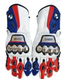 BMW Motorrad MotoGP Motorbike Racing Leather Gloves Available in All Sizes