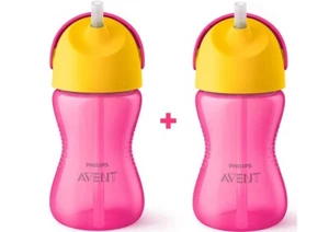 Combo Philips Avent My Bendy Straw Cup 10 OZ & Avent Straw Cup 7 OZ - Free Shipg - Picture 1 of 4