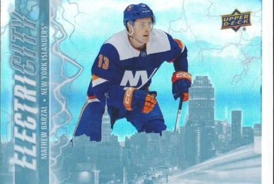 EC-3 MATHEW BARZAL 2024-25 Upper Deck Series 2 ELECTRICITY NEW YORK ISLANDERS - Image 1 of 2